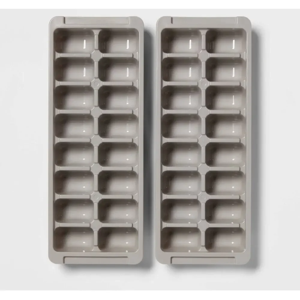 13024 2pk Plastic Ice Trays - Room Essentials™ New Gray 16 Capacity Dish Safe